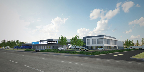 An artist's impression of the manufacturing, warehouse and distribution facility planned for Manukau.