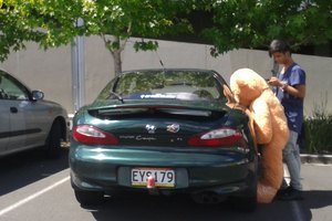Brendan saw this strange sight in a shopping centre carpark ...