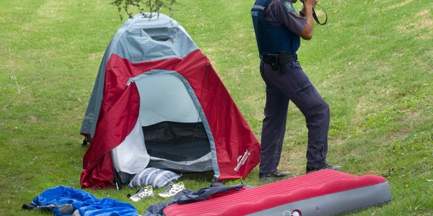 The scene in Whakatane where two tourists were attacked overnight. Photo / Alan Gibson