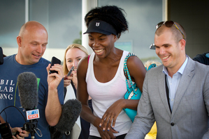 Tennis player Venus Williams arrives in Auckland for the ASB Classic. Photo / Sarah Ivey