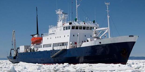 The MV Akademik Shokalskiy, which is stuck in ice in Antarctica.