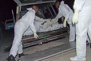 Bodies of victims from the Mozambique Airlines plane crash. Photo / AP