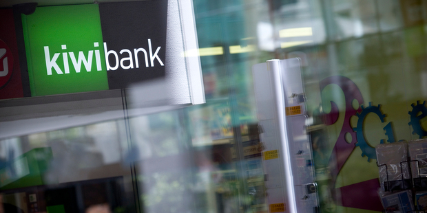 Kiwibank signage on the Kiwibank shop located on Wyndham Street in Auckland. Photo / Dean Purcell