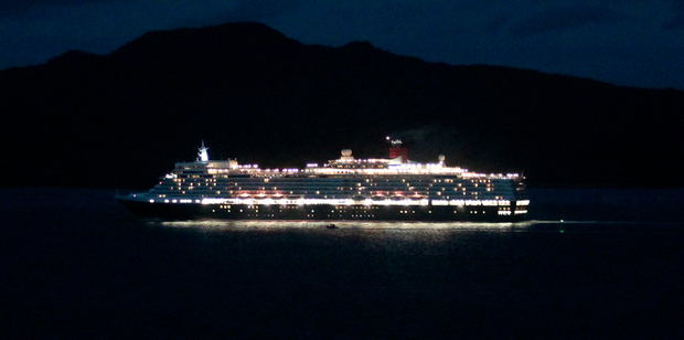 The Queen Elizabeth leaves Auckland bound for Wellington in 2012. Cunard's newest liner offers indulgence on a grand scale. Photo / Richard Robinson