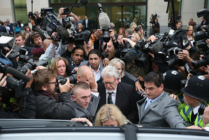 Artist and television personality Rolf Harris leaves Westminster Magistrates' Court in September. Photo / Getty Images