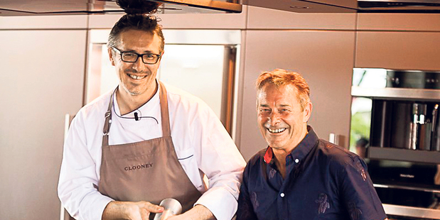 Grant Allen with head chef Des Harris at Clooney restaurant in Auckland.