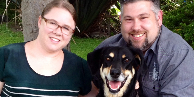 Kathy and Andrew McLaren with their dog Crusoe.