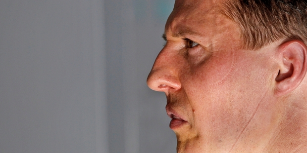 Michael Schumacher (right) had emergency surgery to remove blood from a haematoma. Photo / AP