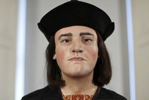 A plastic facial model made from the recently discovered skull of England's King Richard III. Photo / AFP