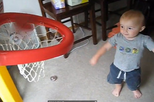 Sinking trick basketball shots is a pretty cool feat, but it's even cooler when the shots come from a child that is still learning basic motor skills. Photo / Youtube.
