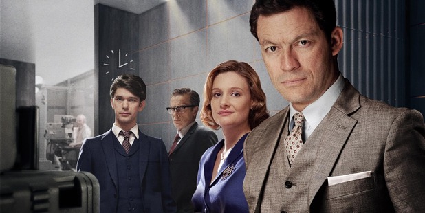 Dominic West (far right) returns for series two of The Hour. Photo / Supplied