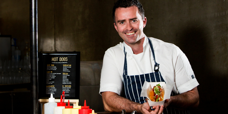 Chef Sean Marshall from Roxy has recently opened a gourmet hotdog stand in Imperial Lane. Photo / Babiche Martens