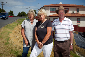 Concerned residents (from left) Annabel Haddrell, Raewyn Roberts and David Price are among at least 260 homeowners who will be affected by the Auckland Transport proposal. Photo / Natalie Slade