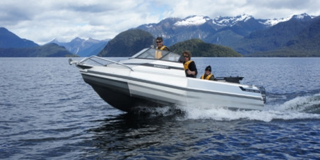 The new Stabicraft 1650 Fisher features a game Chaser Transom, Arrow Pontoons and fold-up transom seats. Photo / Supplied