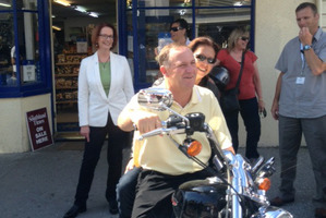 John Key on a Harley-Davidson. Photo / Supplied