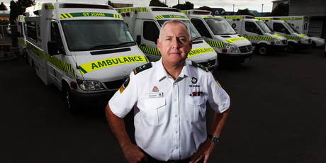 Peter Bradley, who has 12 years' experience running the world's busiest ambulance service, expects huge population growth to put pressure on St John this year. Photo / Doug Sherring