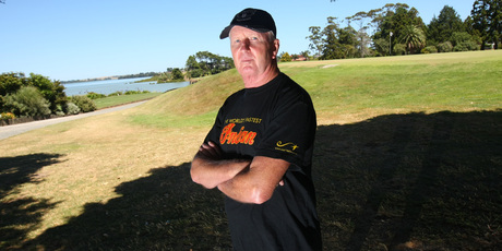 Keywella Drive resident Max Byrnes on the Manukau golf course that is earmarked for development. Photo / Chris Gorman