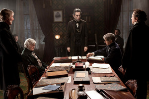 Daniel Day-Lewis, center, as Abraham Lincoln. Photo / AP