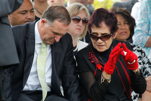Prime Minister John Key and Titewhai Harawira at Te Tii Marae, last year. Photo / NZ Herald