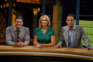 Seven Sharp presenters Jesse Mulligan, Ali Mau and Greg Boyed. Photo / Michael Craig