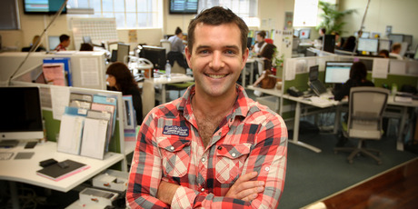 Shane Bradley, head of daily bargains website GrabOne, at his offices in Parnell. Bradley is stepping down as chief executive next month. Photo / Natalie Slade
