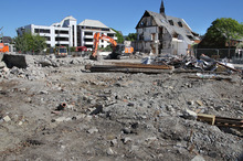 Demolition of the earthquake damage in Christchurch. Photo / The Star Demolition of the earthquake damage in Christchurch. Photo / The Star
