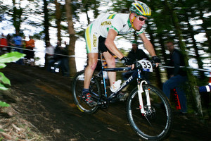 Chris Jongewaard of Australia on the slopes of Mount Ngongotaha during the Mountain Bike World Championships, 2006. Photo / NZ Herald