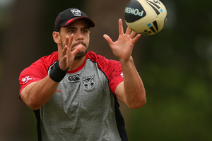 In the absence of usual captain Simon Mannering, prop Steve Rapira will lead the Warriors for their trial match this weekend. Photo / Getty Images.