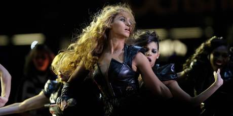 Beyonce performing at the Super Bowl. Photo/AP
