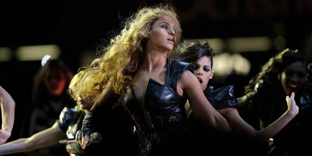Beyonce performing at the Super Bowl. Photo/AP