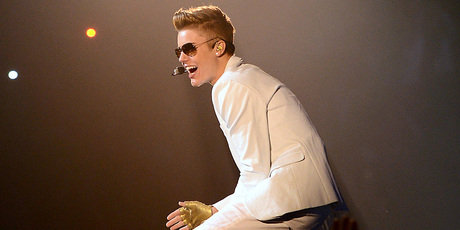 Justin Bieber performs in Charlotte. Photo/AP