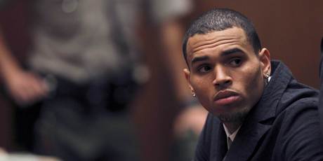 Chris Brown at his court appearing in Los Angeles. Photo/AP