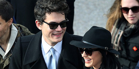 John Mayer and Katy Perry at the US presidential inauguration. Photo/AP