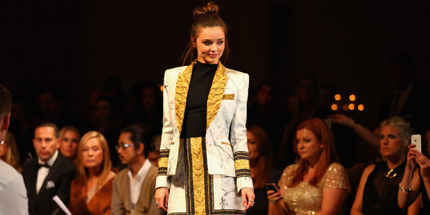 Miranda Kerr showcases designs by Josh Goot at the David Jones A/W 2013 Season Launch.Photo / Getty