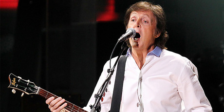Paul McCartney performs at the Sandy Relief concert in New York. Photo/AP
