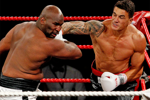 Sonny Bill Williams in action during last year's defeat of Clarence Tillman. Picture / Christine Cornege