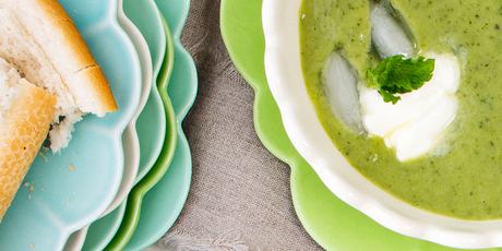 Chilled courgette and mint soup. Photo / NZH