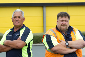 Foodstuffs truck drivers Murphy (Junior) Ipo and James Canty are being made redundant next month. Photo / Richard Robinson