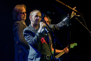 Ringo Starr belts out an oldie but a goodie during his concert at Vector Arena in Auckland on Saturday night. Photo / APN