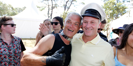 Prime minister John Key mixes with the crowd. Photo / Michael Craig