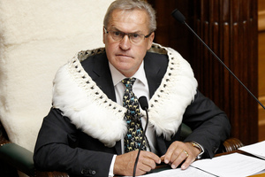 David Carter in the regalia he intends to wear as Speaker. Photo / Mark Mitchell