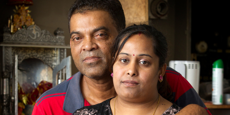 Stephen and Sumintra Govinda remain scared after the robbery at their takeaway in Glendene. Photo / Greg Bowker