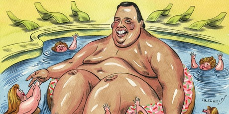 Would enough people be prepared to vote for an extraordinarily fat man? Illustration / Anna Crichton