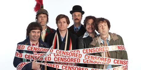The stars of Holy Flying Circus try to fill the shoes of comedy legends. Photo / Supplied