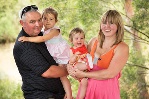 MP Richard Prosser at home with his daughters and partner Mel Francis. Photo / Martin Hunter