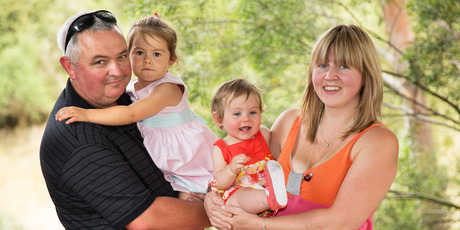 MP Richard Prosser at home with his daughters and partner Mel Francis. Photo / Martin Hunter
