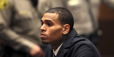 Singer Chris Brown appears in court for a probation revocation hearing in Los Angeles. Photo / AP