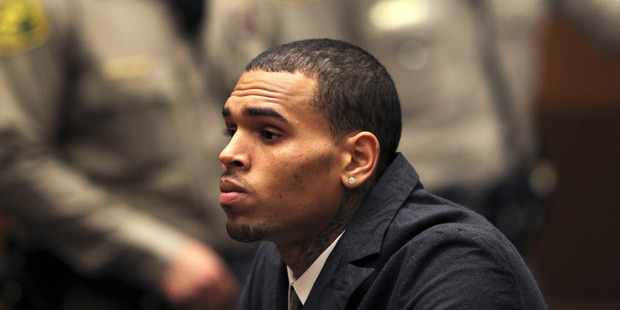 Singer Chris Brown appears in court for a probation revocation hearing in Los Angeles. Photo / AP
