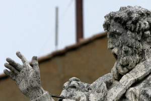 Black smoke billowing from the chimney atop the Sistine Chapel indicates the cardinals are still deliberating on their choice for pope. Photo / AP