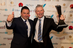 Duncan Garner and Mark Jennings of TV3 at last year's New Zealand Television Awards. Photo / Neville Marriner